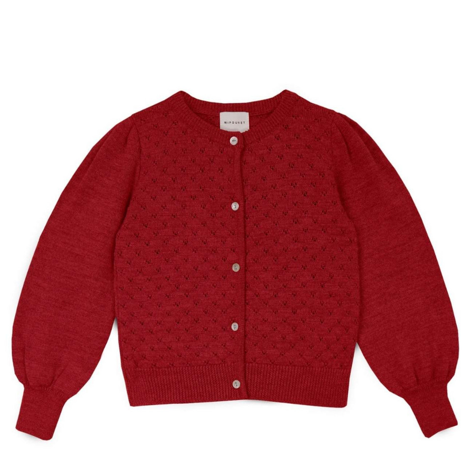 Mipounet Red Knit Cardigan