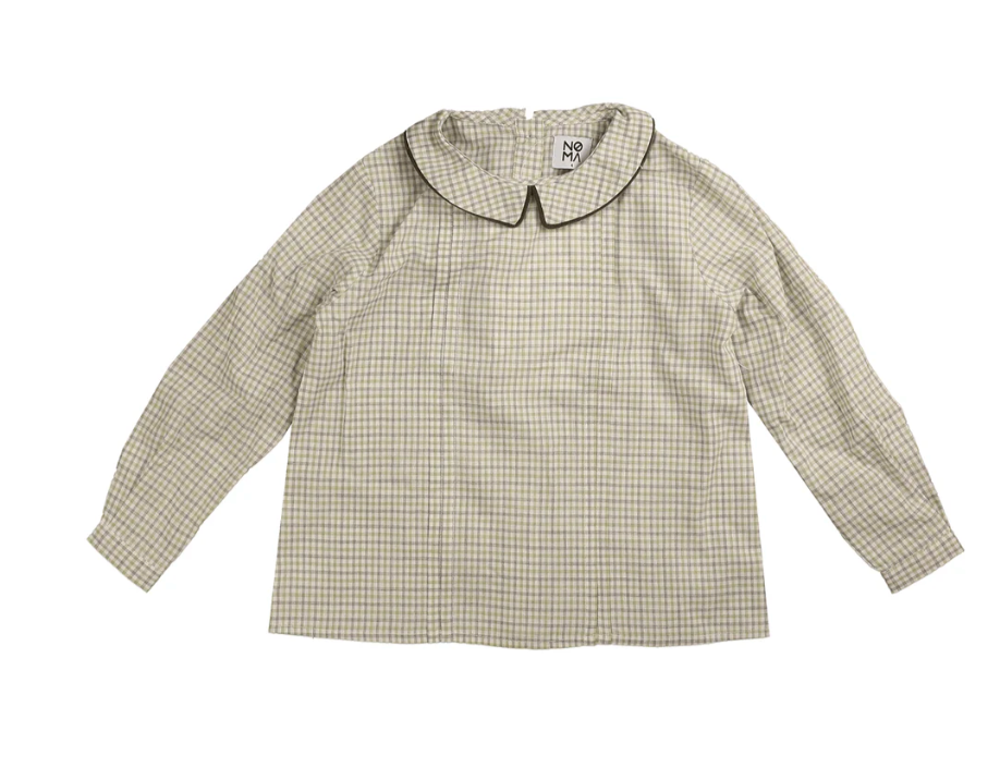 Belati Green Plaid Peter Pan Neck Shirt