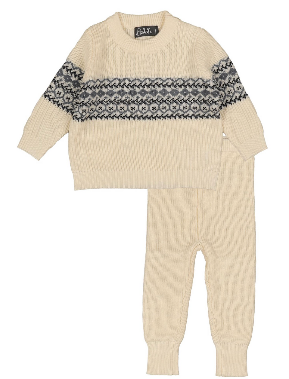 Belati Ivory Intarsia Knit Baby Set