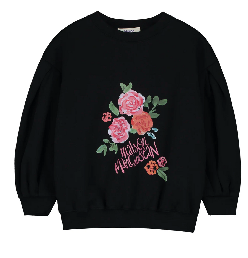 Maison Mangostan Roses Black Sweatshirt