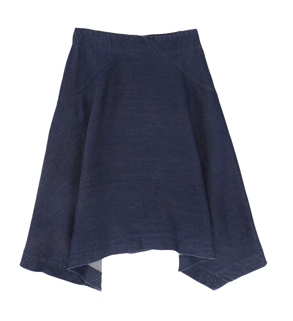 Bamboo Denim Diagonal Stitched Skirt