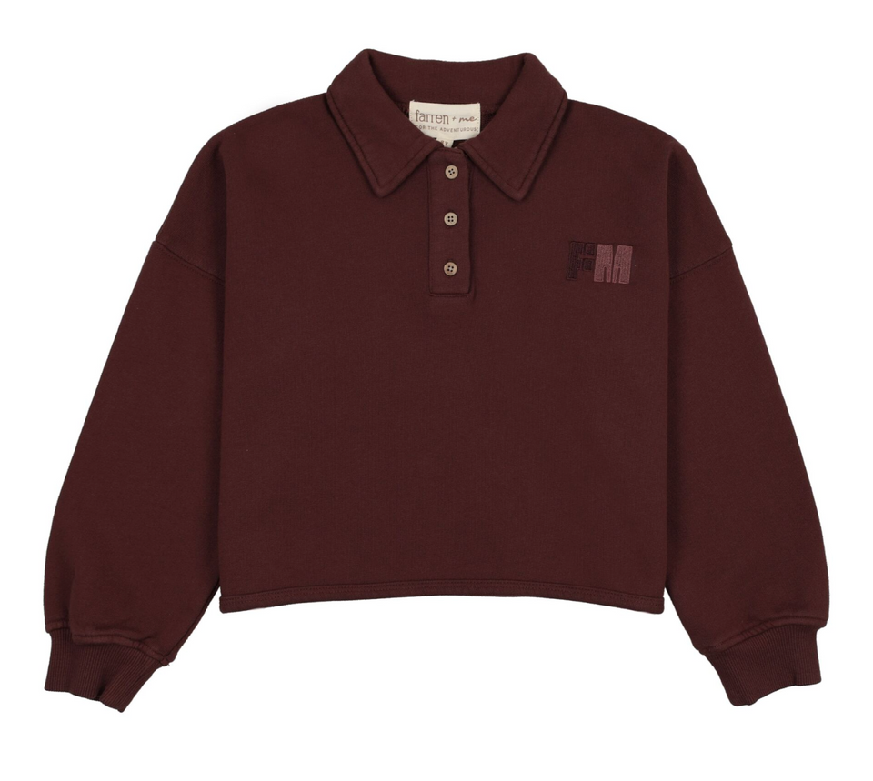 Farren + Me Washed Burgundy Swing Polo