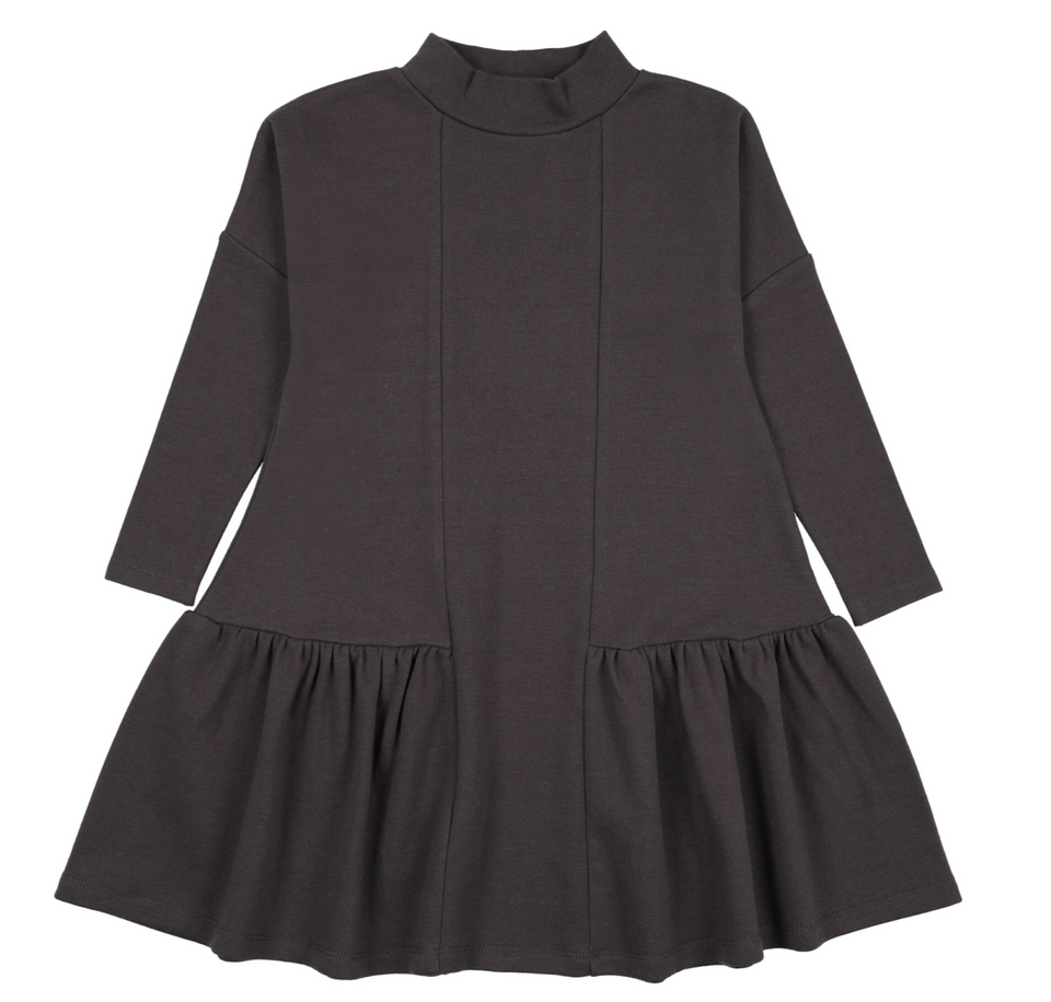 Farren + Me Washed Black Low Waisted Mockneck Dress