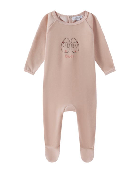 Oubon Pink Velour Shoe Print Set