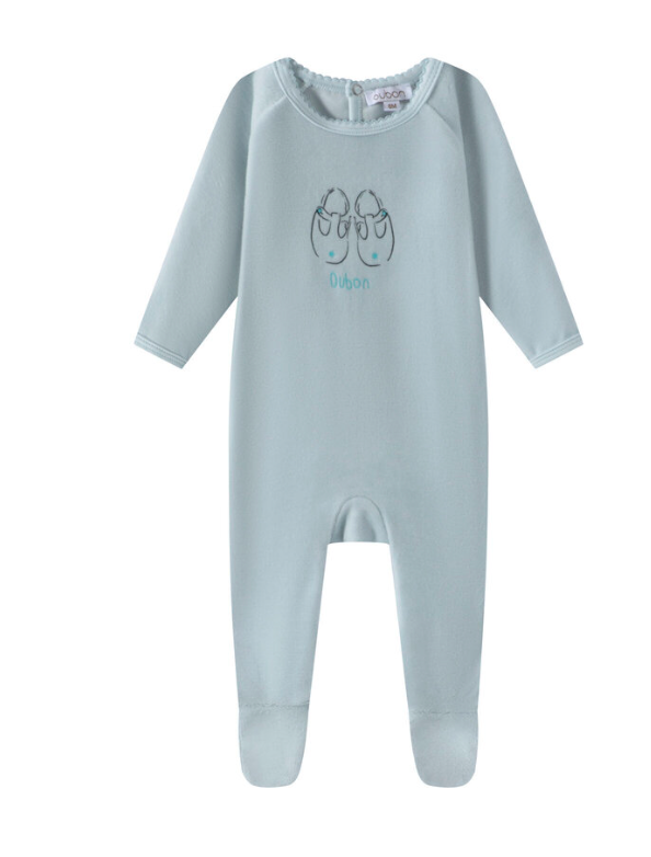 Oubon Blue Velour Shoe Print Set