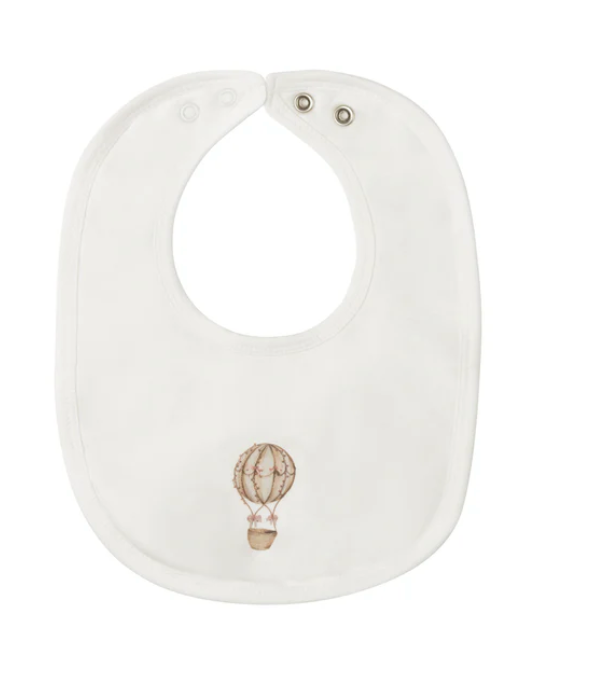 Aurora French Terry Hot Air Balloon Ivory/Pink Bib
