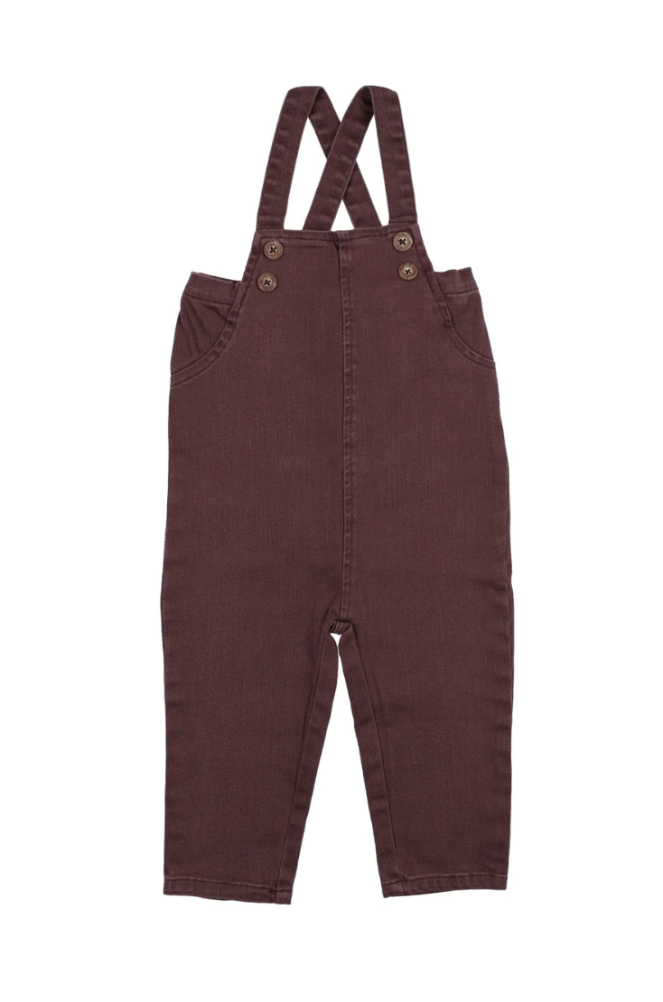 Kin Kin Plum Chambray Baby Overall