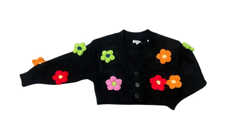 Noname Black Flower Cardigan