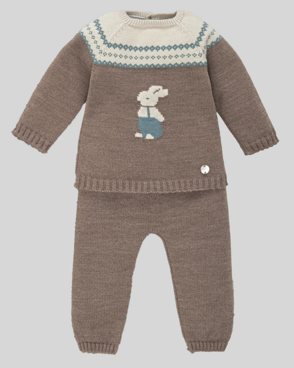 Paz Brown Knit Sweater Set