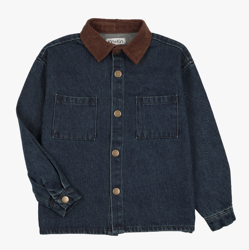 Kin Kin Midnight Blue Chambray Pocket Shirt
