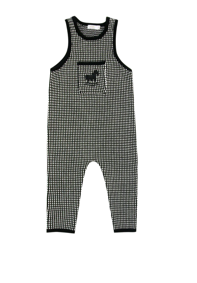 Coco Blanc Black/White Long Knit Romper