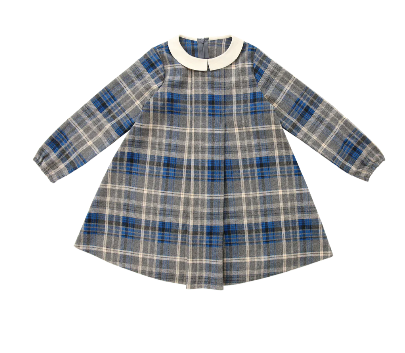 Coco Blanc Plaid w/ Cream Collar Dress