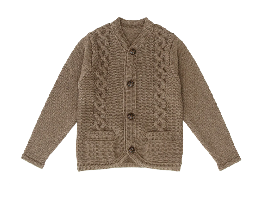 Coco Blanc Mocha Cable Knit Cardigan