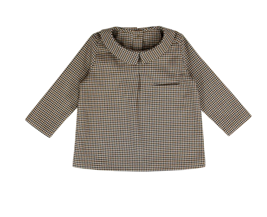 Coco Blanc Houndstooth Mocha Overall Sets