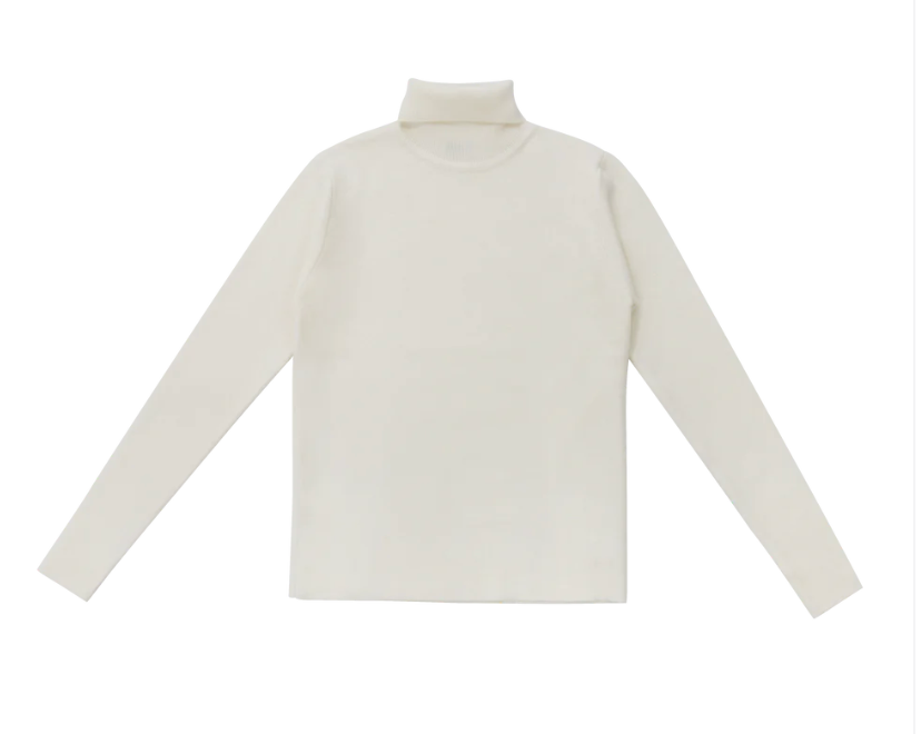 Coco Blanc Ribbed Cream Turtleneck