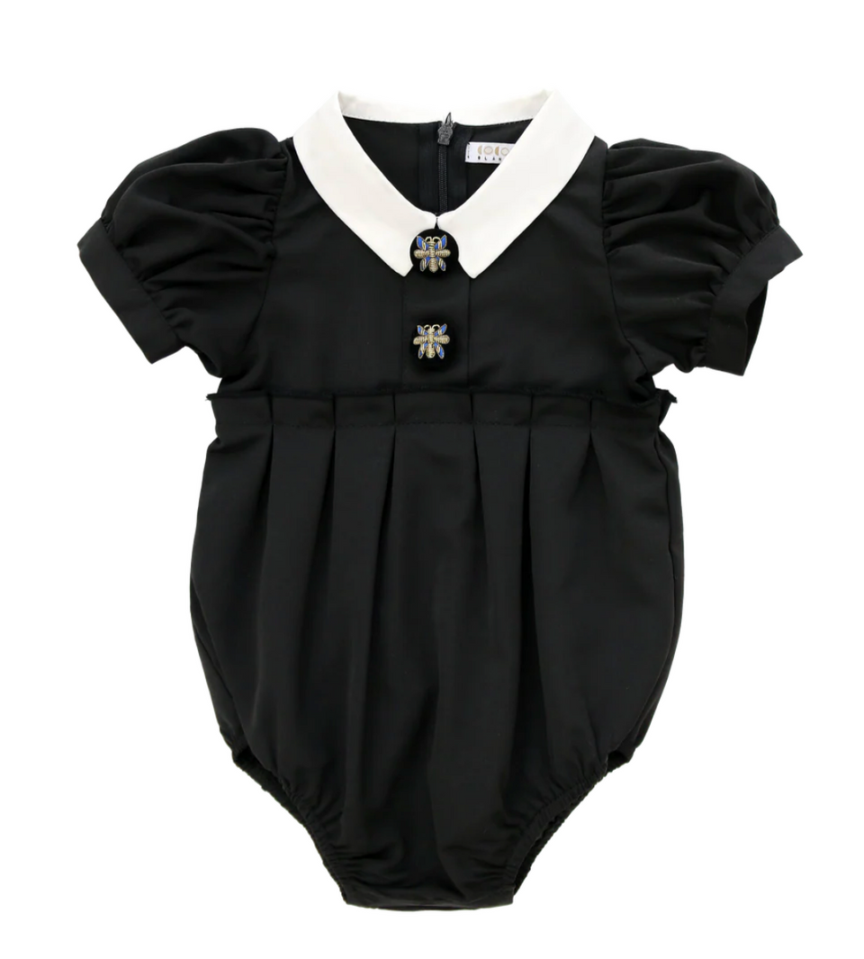Coco Blanc Black Taffeta Romper
