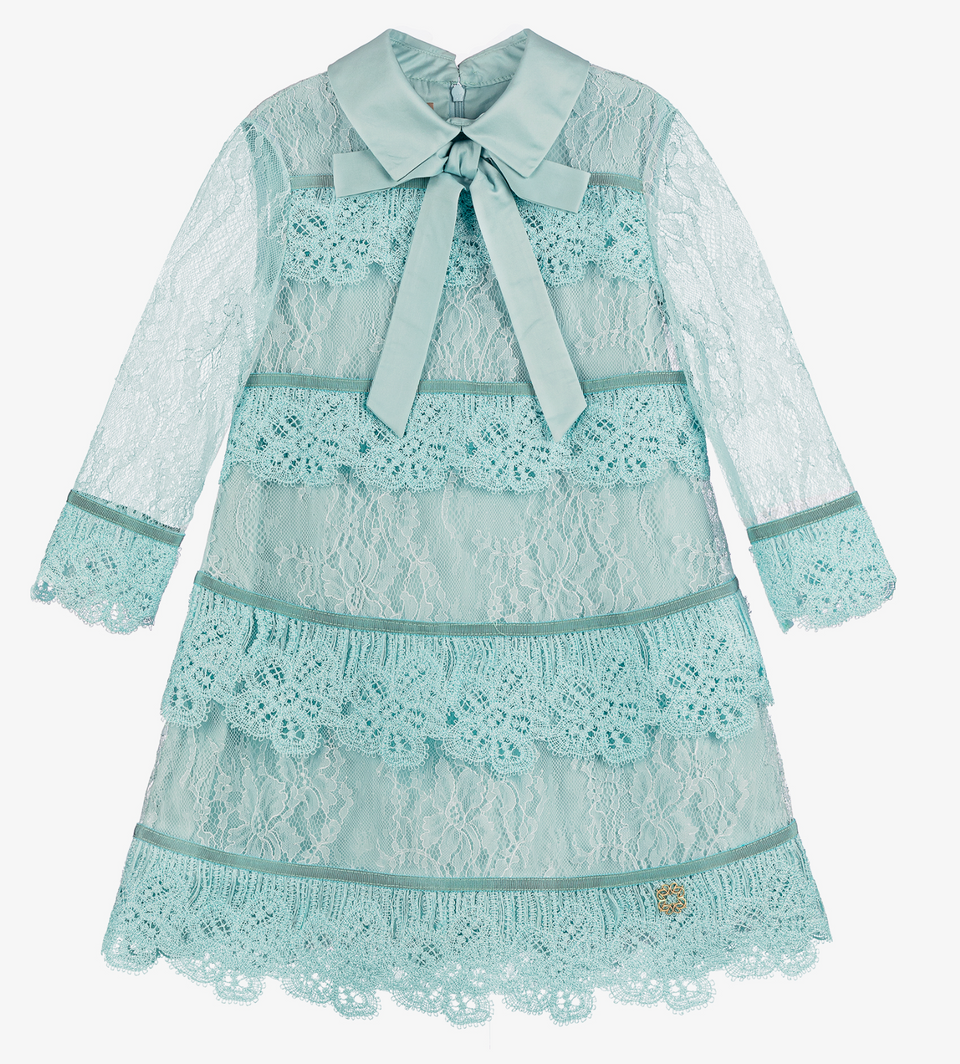 Elie Saab Light Blue Lace Dress Elegant Child NY Elie Saab Light Blue Lace Dress Elegant Child NY