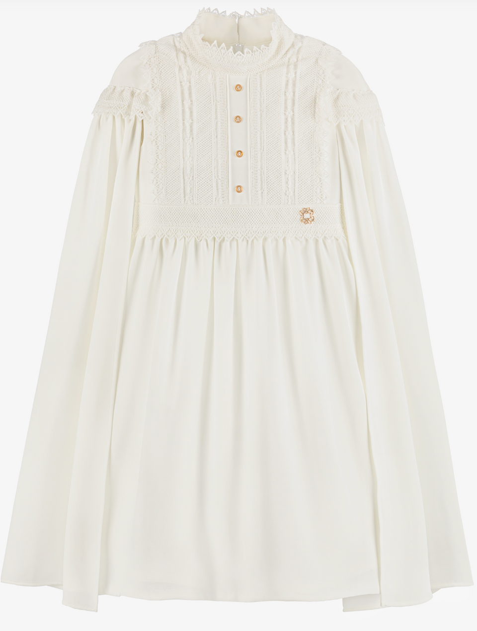 Elie Saab Cream Lace Crepe Dress