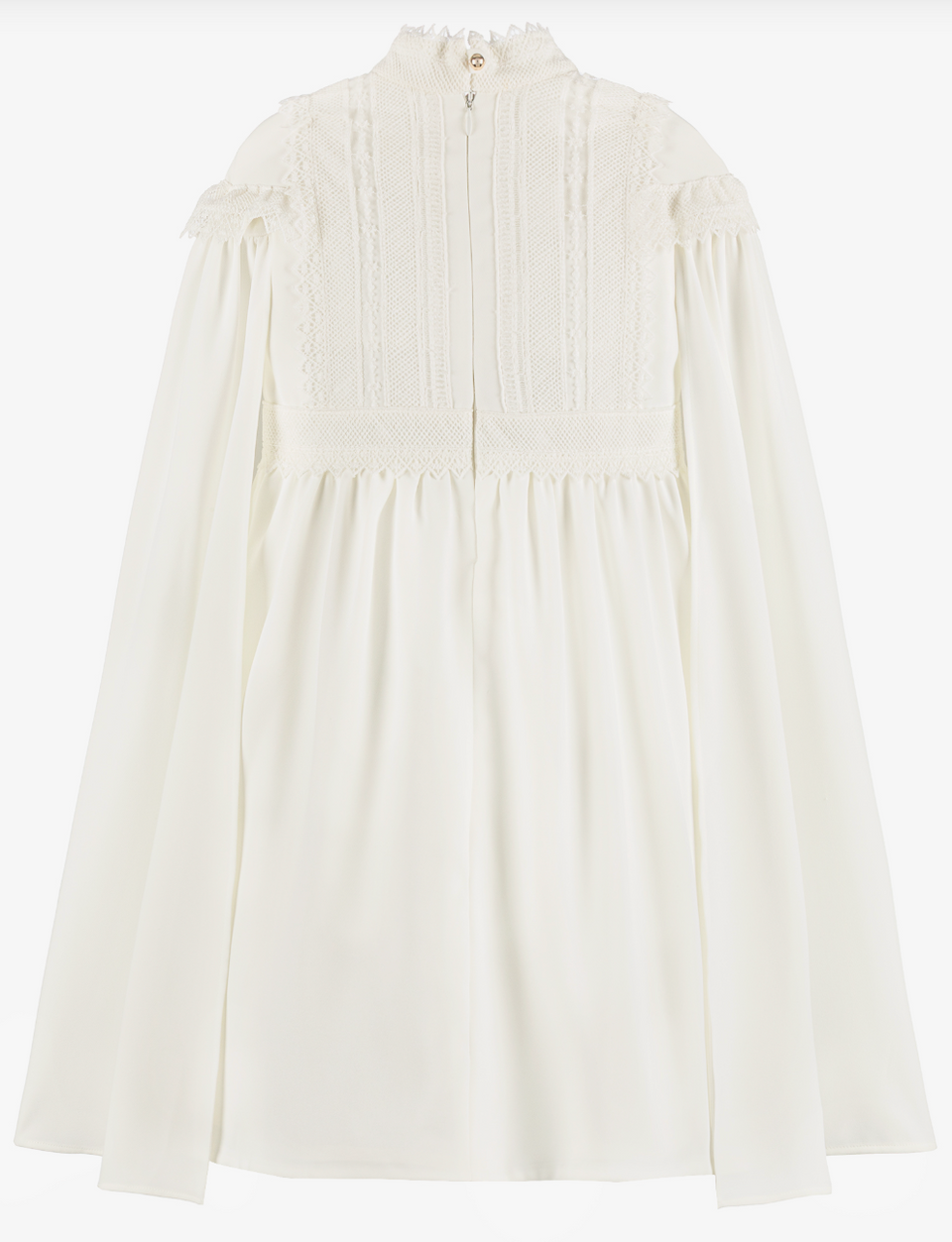 Elie Saab Cream Lace Crepe Dress