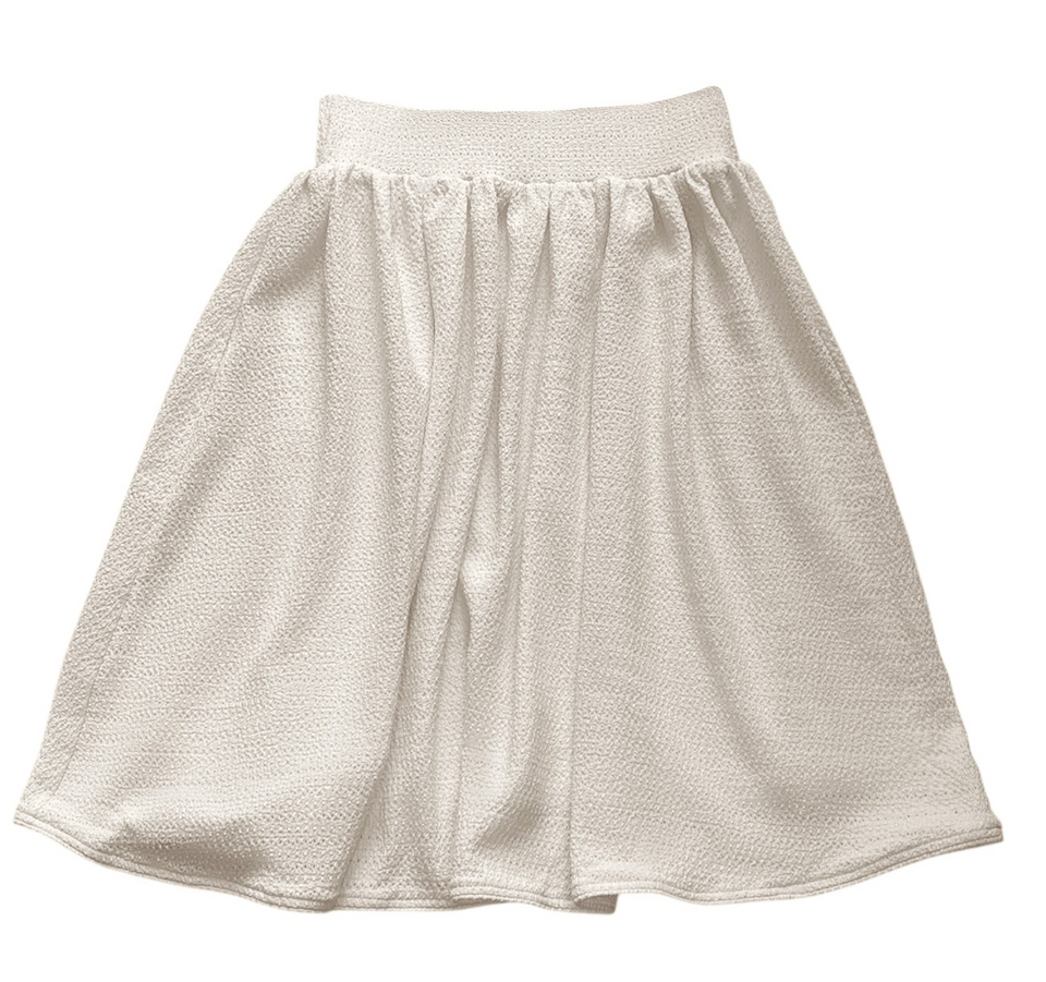 We The Kids Cream Textured Knit Cropped Blazer Set