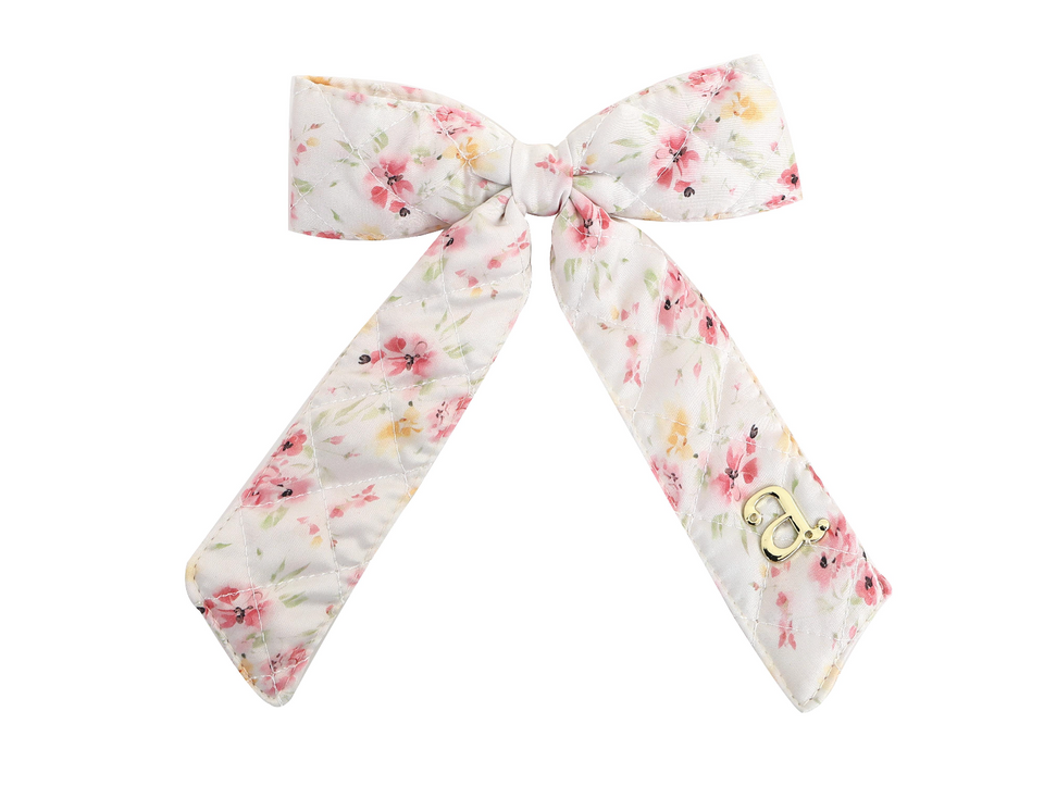 Archii Floral Satin Quilted Bow