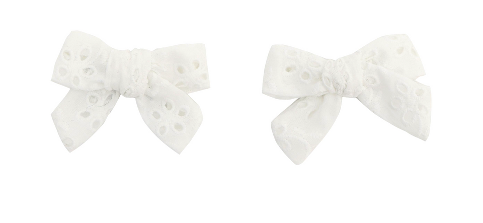 Archii White Eyelet Mini Bows