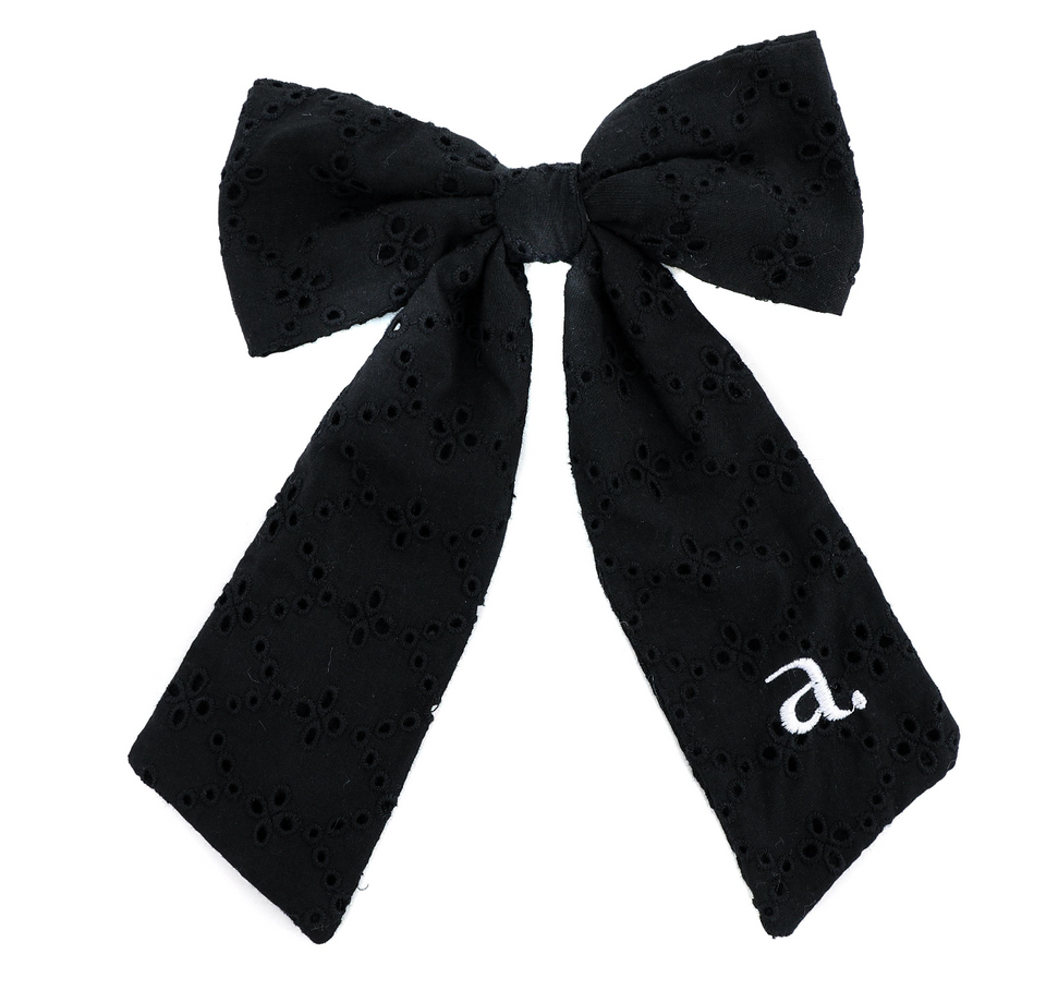 Archii Black Eyelet Bow