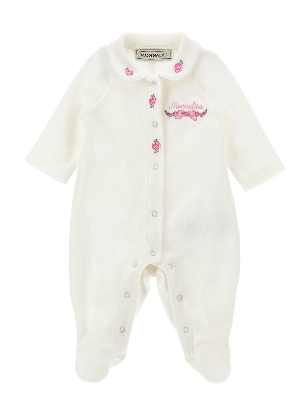 Monnalisa Cream Embroidered Rosellina Onesie