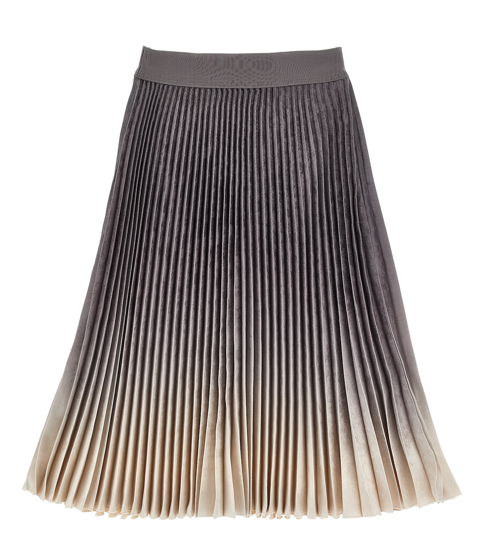 Monnalisa Gray/Cream Pleated Corduroy Skirt