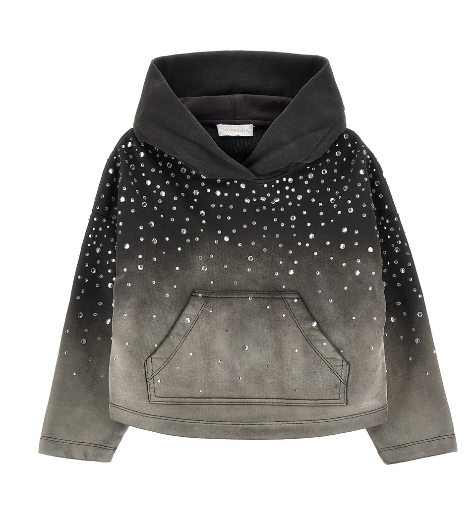 Monnalisa Charcoal Gray Faded Sweatshirt