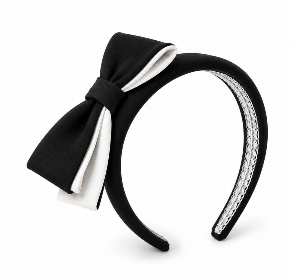 Mimisol Black Bow Detail Crepe Headband