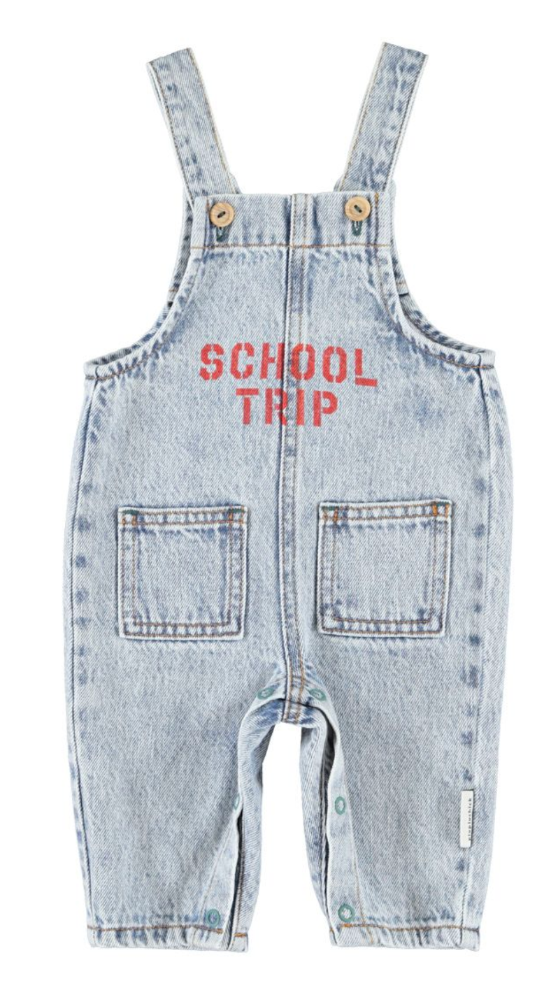 Piupiuchick Faded Light Blue Denim "School Trip" Overall