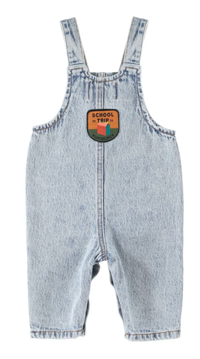 Piupiuchick Faded Light Blue Denim "School Trip" Overall