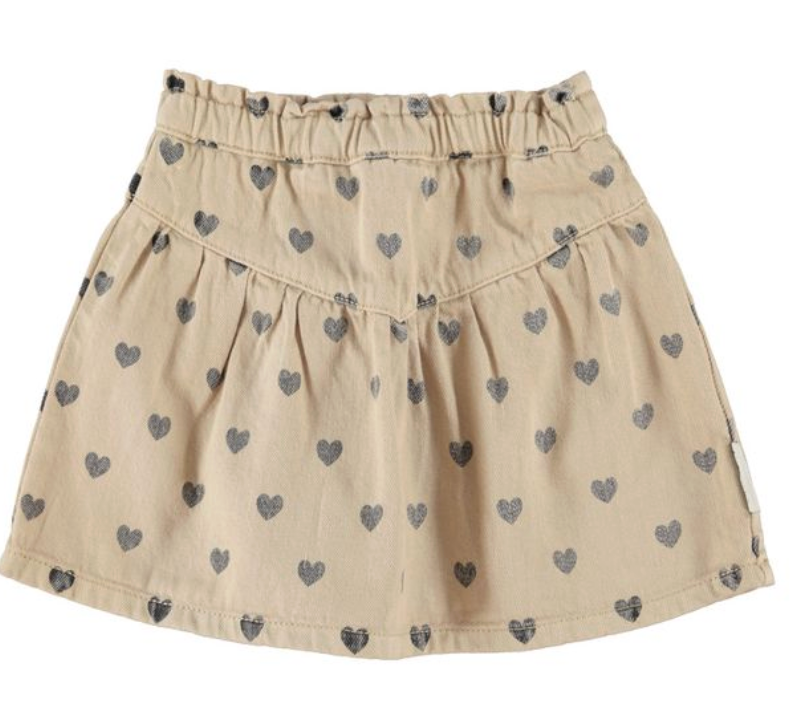 Piupiuchick Beige w/ Black Hearts Skirt