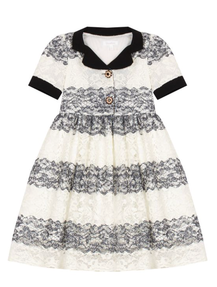 Patachou Black/Ecru Lace Dress