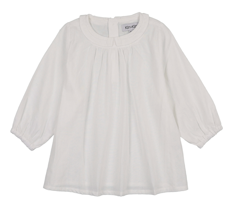 Kin+Kin White Ruffled Collar Shirt