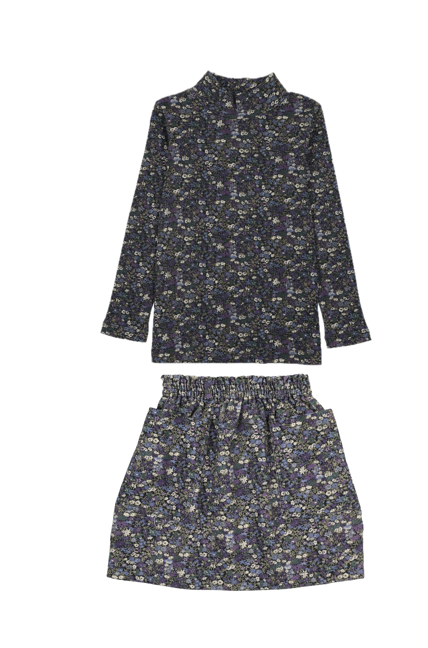 Farren & Me Navy Liberty Print Denim Set