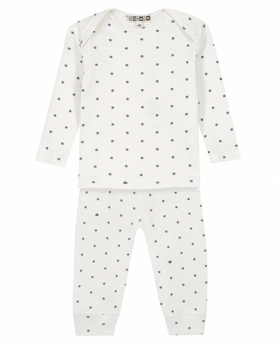 Bonton Blue Star Print Baby Set