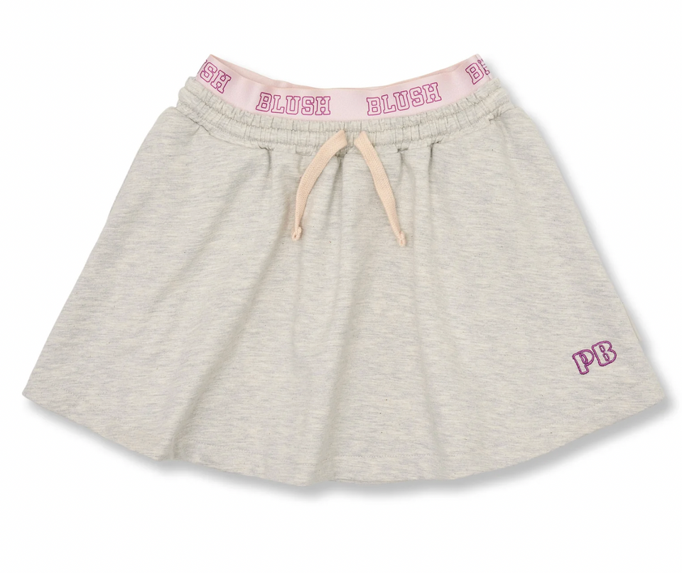 Petit Blush Grey Melange Midi Sweat Skirt