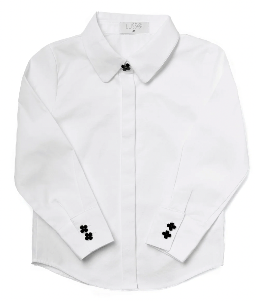 Lusso Branded Button White Shirt*must must size up