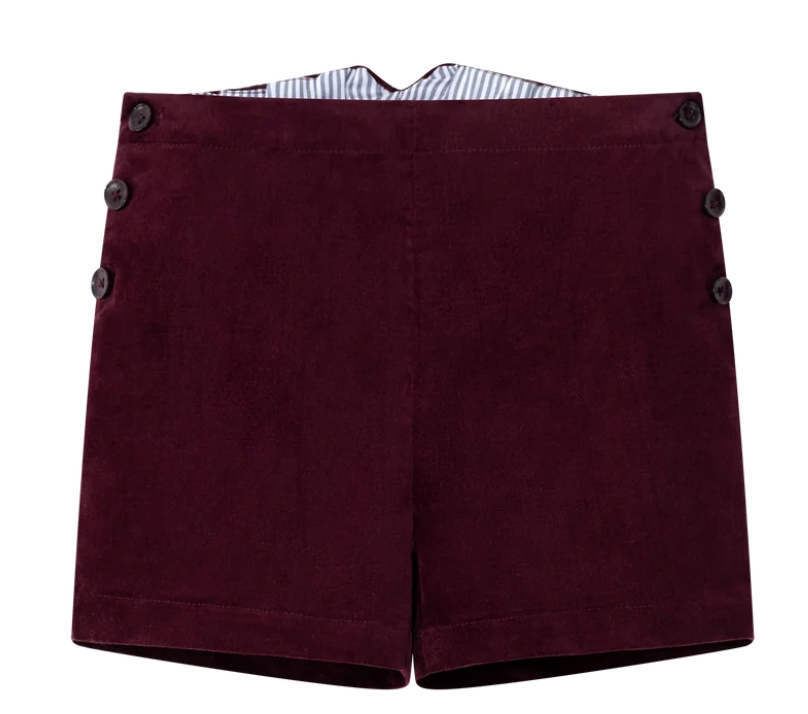 Coco Blanc Burgundy Double Breasted Shorts