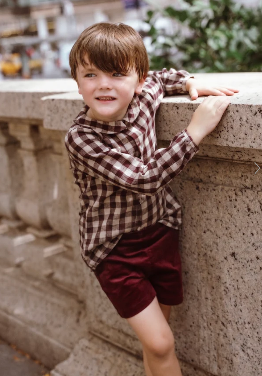 Coco Blanc Burgundy Double Breasted Shorts
