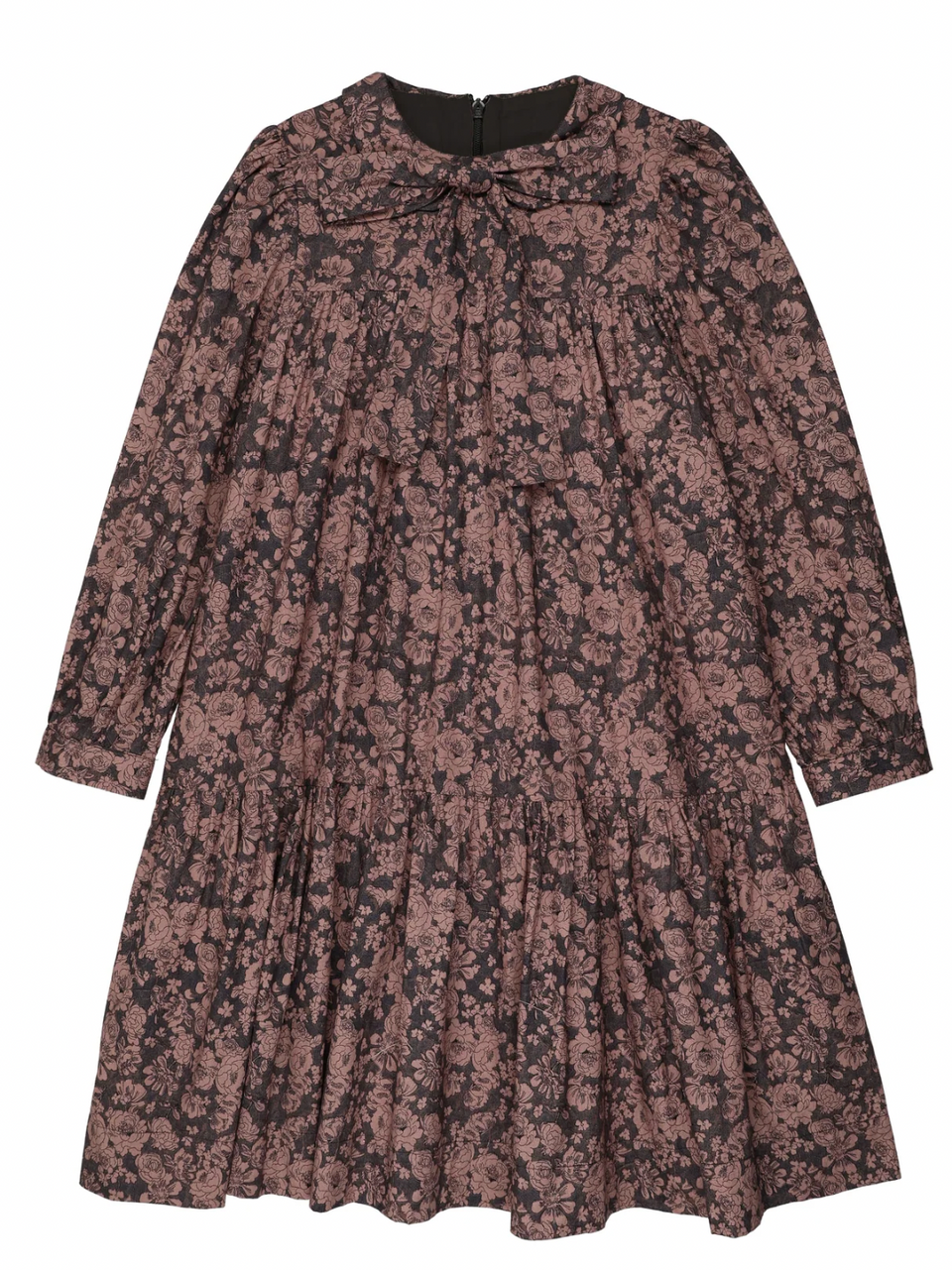 Sweet Threads Printed Mauve Green Dress