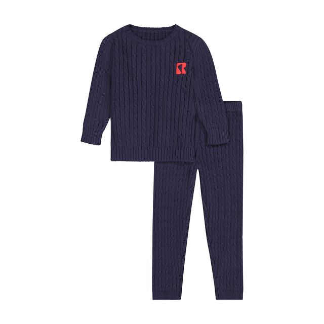 Retrokid Aspen Navy Cable Knit Set