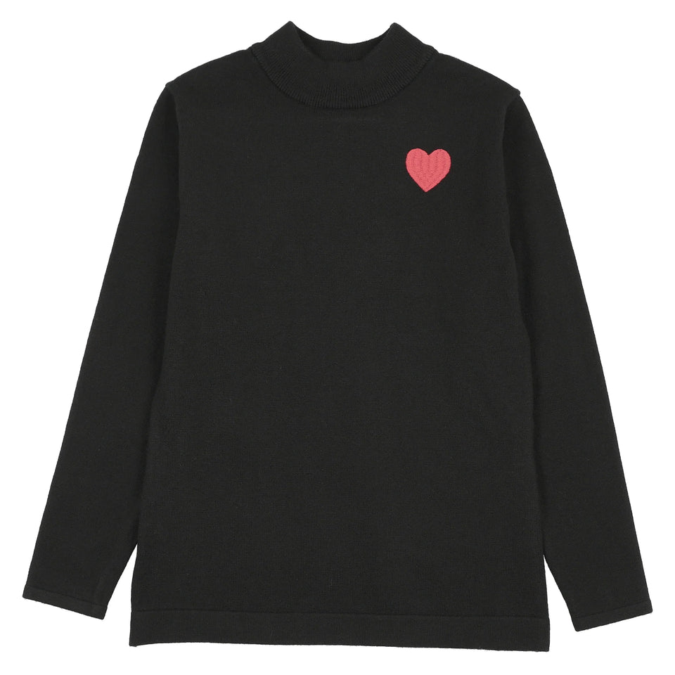 Teela Black Knit Mockneck