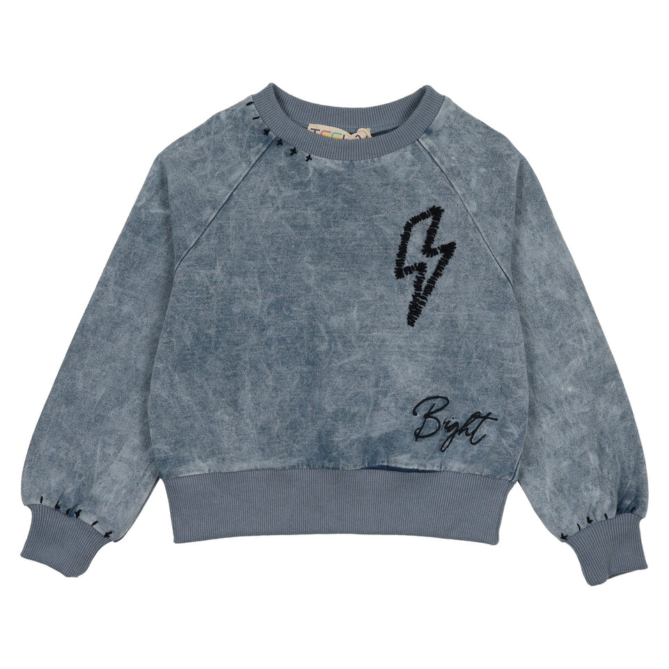 Teela Blue Wash Stitch Top