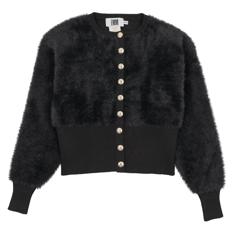 Teela Black Mohair Cardigan