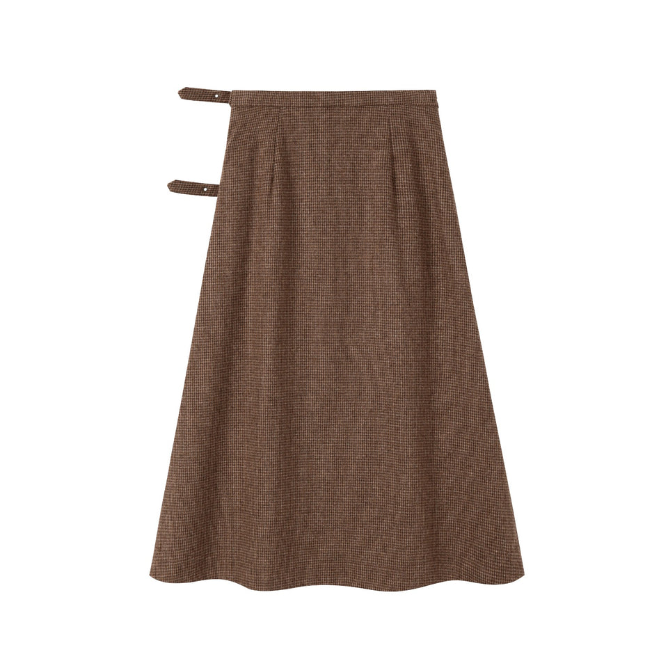 Nou Nelle Brown Teen Wool Plaid Skirt