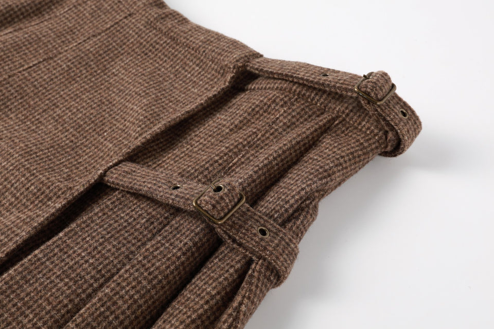 Nou Nelle Brown Teen Wool Plaid Skirt