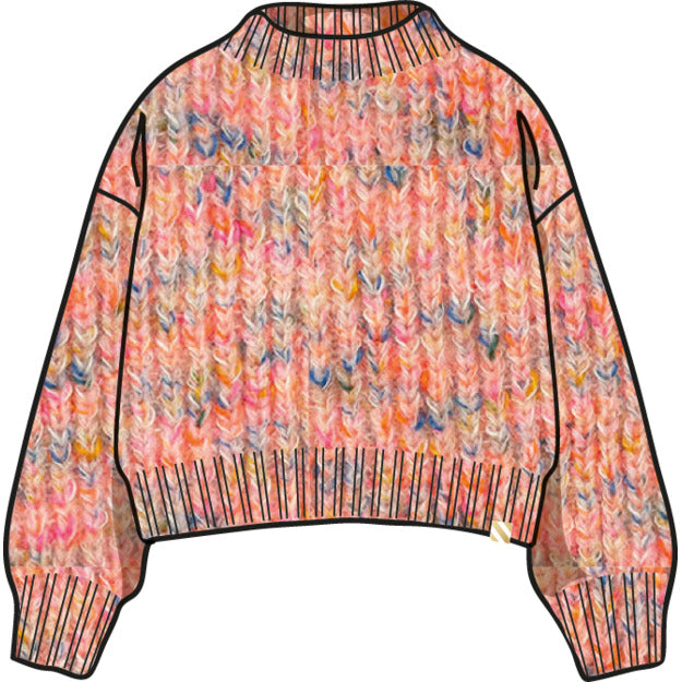 Billie Blush Peach Multicolor Knit Sweater